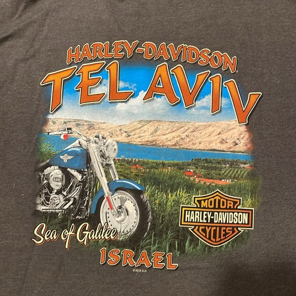 Authentic Harley Davidson T-Shirt, Tel Aviv, Sea of Galilee, Israel M XL - Picture 5 of 5